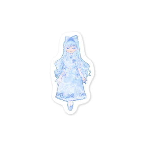 Antique lace ♡ girl -blue- ステッカー ステッカー