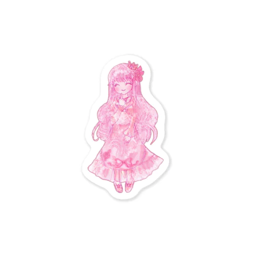 Antique lace ♡ girl -rose- ステッカー Sticker