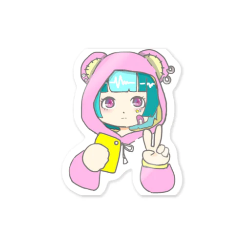 くま耳女の子 Sticker