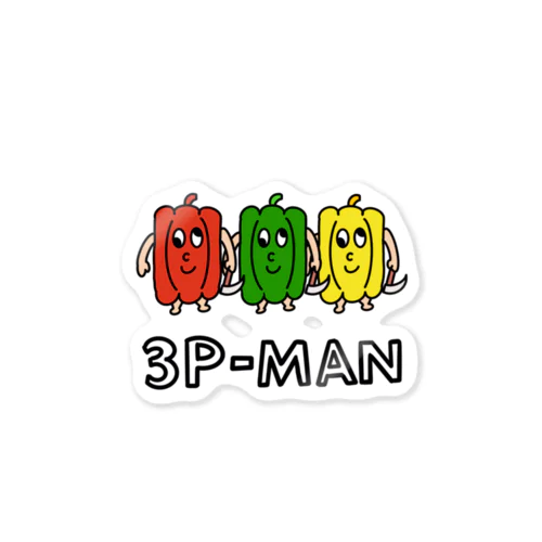 狂った3種のピーマンくんたちステッカー Sticker