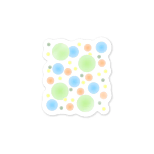カラフル水玉(ブルー＆グリーン） Sticker