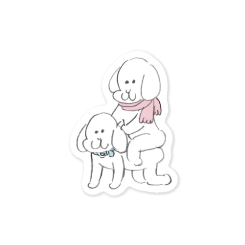 わたしの犬におのり Sticker