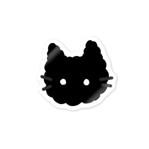 ふわ黒ねこステッカー Sticker