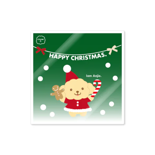 トイプードル【アンジー犬】Christmasクリスマス！ Sticker