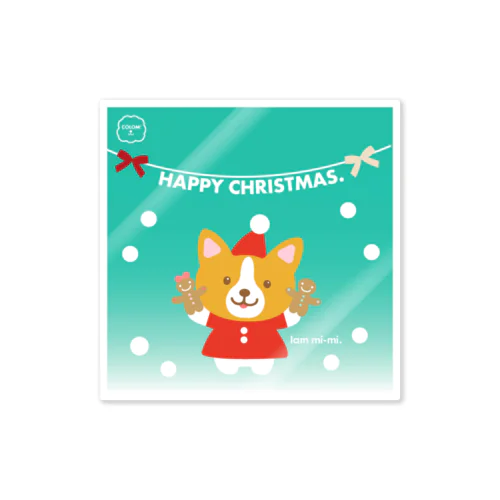 コーギー【みーみ犬】クリスマスber. Sticker