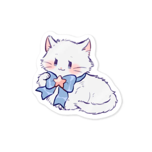 ふわふわねこステッカー Sticker