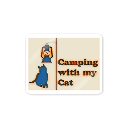 Camping with my Cat Sticker