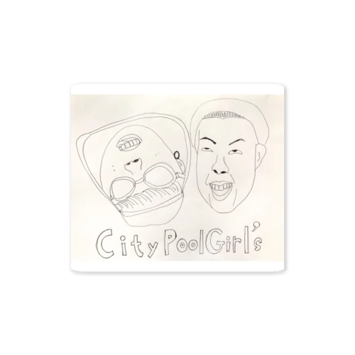 CityPoolGorl'sちょっとおしゃれっぽく見えるシール Sticker