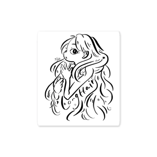 シール’long hair’ ステッカー