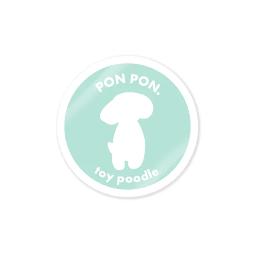 トイプードル！PONPON.人気かわいい！いぬ犬グッズ！ブルー Sticker