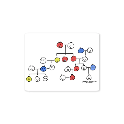 ぱんだの眉毛の遺伝子が強い ステッカー