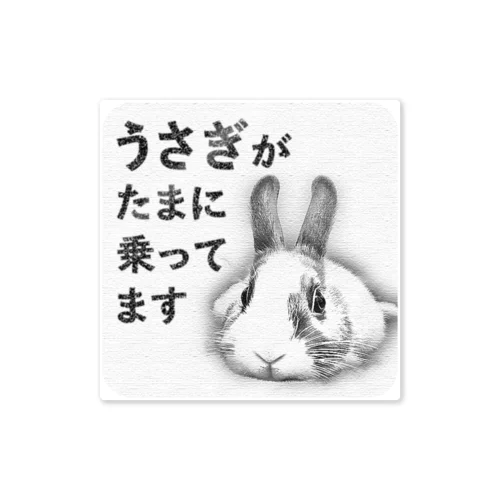 たまにうさぎがのってる・シロクロ Sticker