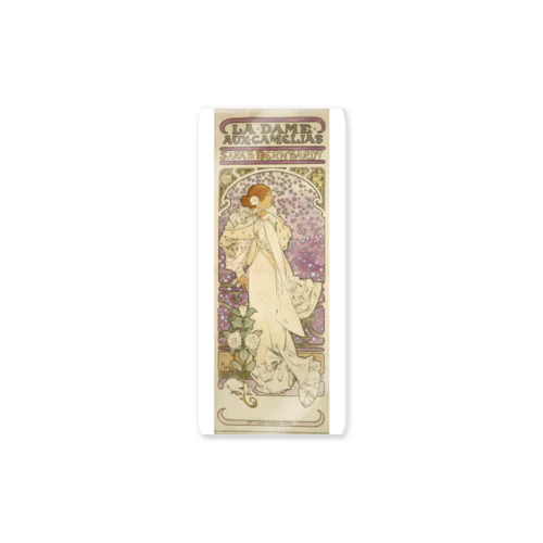 「LA. DAME. / AUX. CAMELIAS / SARAH BERNHARDT」  Mucha, Alphonse／Paris Musées ステッカー