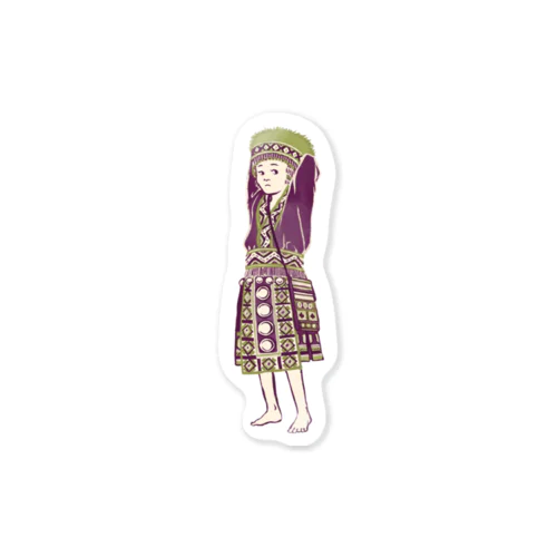 【タイの人々】モン族の女の子 Sticker