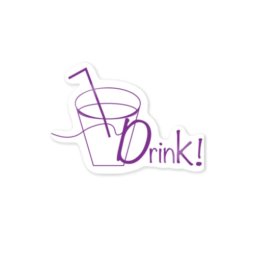 drink! パープル ステッカー