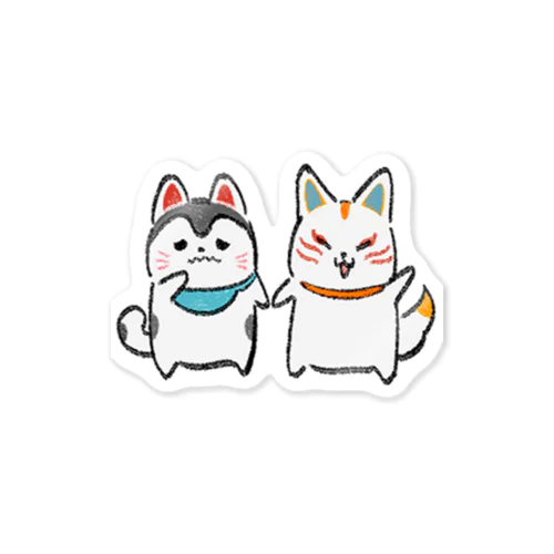 なかよしキツネとイヌ Sticker