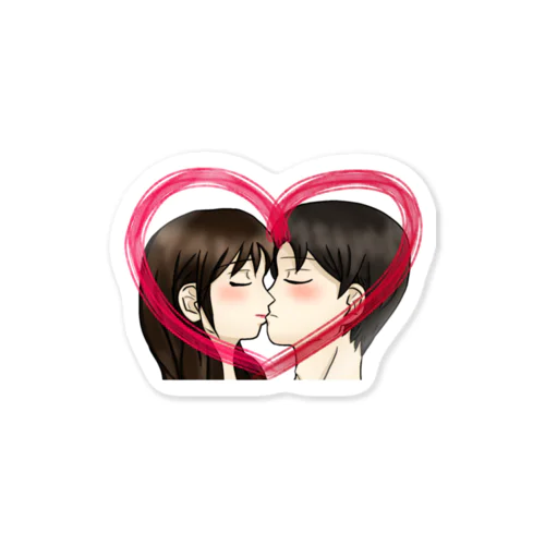 Kiss with heart♥ Sticker