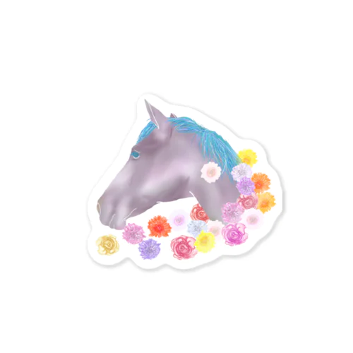 馬と花 Sticker
