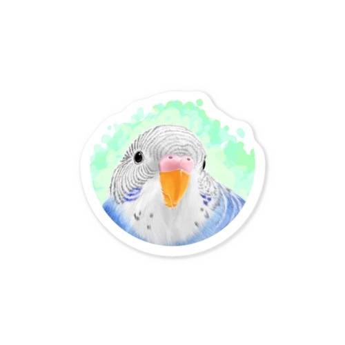 セキセイインコ　オパーリン【まめるりはことり】 Sticker