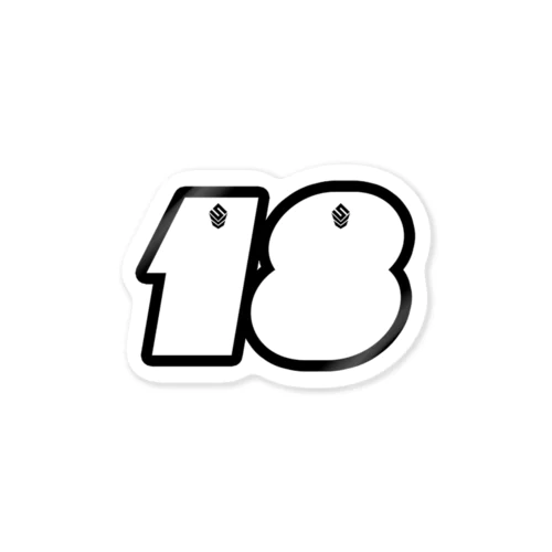 NUMBER.18【ブラックロゴ】 Sticker