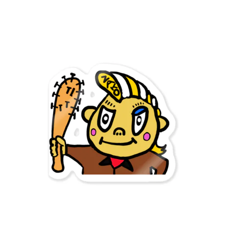 雑魚くん　ZAKOくん　釘バット Sticker