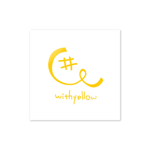 #withyellow ホワイトスクエア Sticker