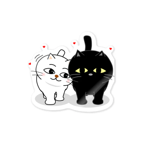 くろねこ一家（すりすり） Sticker