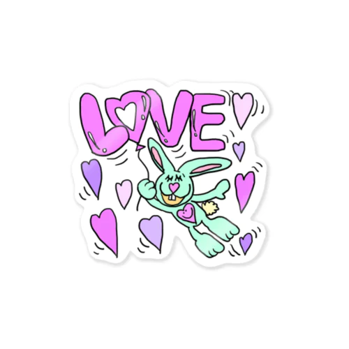 LOVE Bunny Sticker