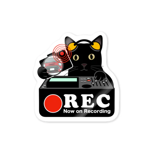 黒猫 ネコ 猫 ドラレコステッカー Sticker