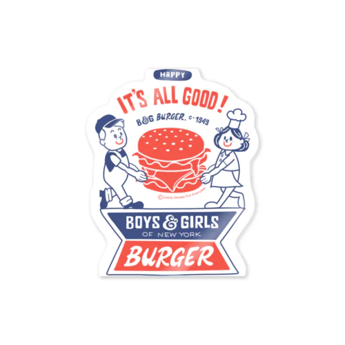 ハンバーガー＆BOY＆GIRL ステッカー