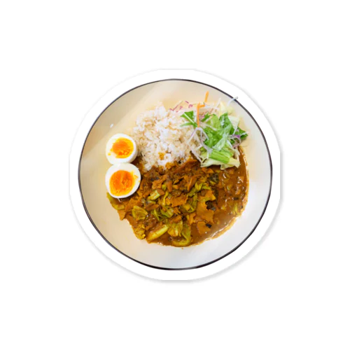 朝カレーハムキャベツ ステッカー