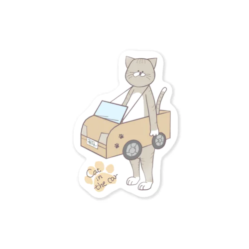 Cat in the car Sticker