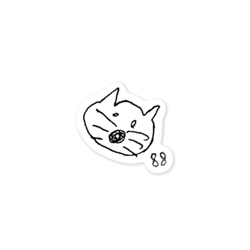 88(ハチハチ)猫の生首 Sticker