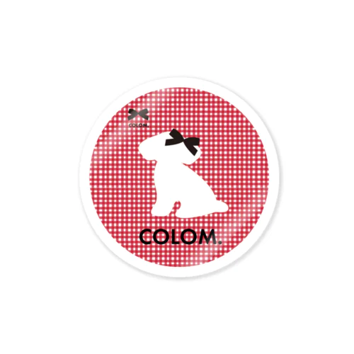 【コロ。COLOM.】赤チェック！トイプードル！かわいい！人気犬DOGグッズ！ といぷーどる ステッカー