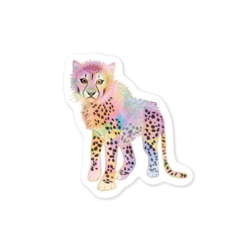 我が家の動物　子チーター_ART ver. Sticker
