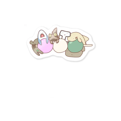 花より団子なサメたち Sticker