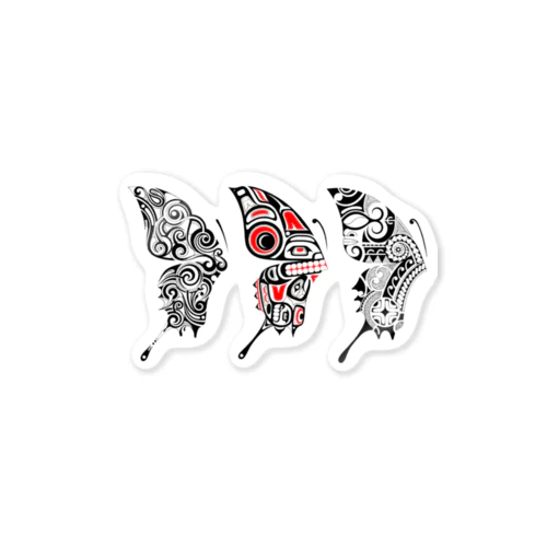 3 Butterfly ステッカー