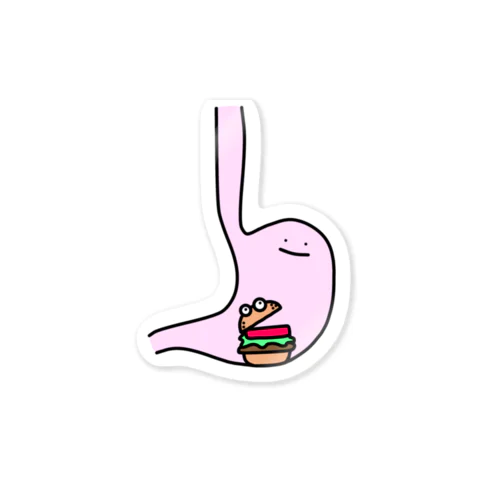 stomach meets hamburger Sticker