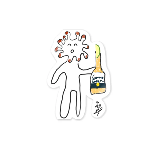 おいしいビールをのむアイツ Sticker