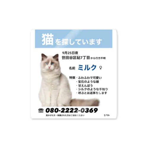 たくさんの愛を受けていた猫さん ステッカー