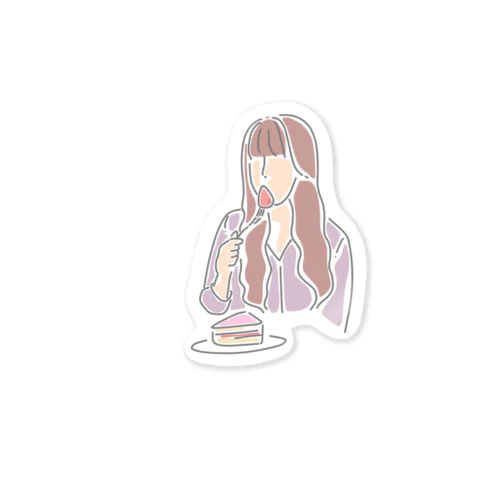 Strawberry cake  Sticker