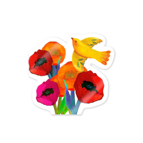 Flower&Bird Sticker