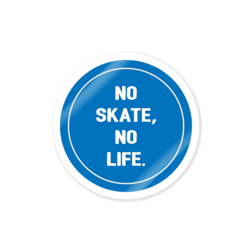 NO SKATE NO LIFE(青） Sticker