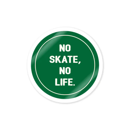 NO SKATE NO LIFE(緑） ステッカー