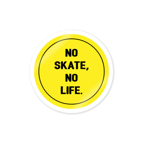 NO SKATE NO LIFE(黄） ステッカー