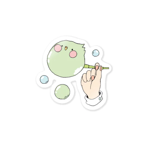 いんこしゃぼん（グリーン） Sticker