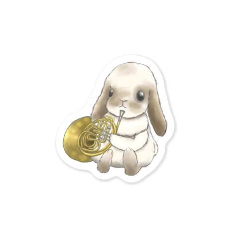 Rabbit and Horn Sticker