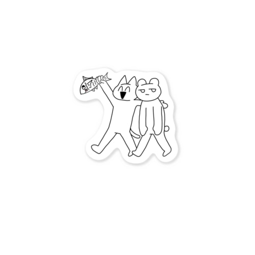 ネコとクマ Sticker