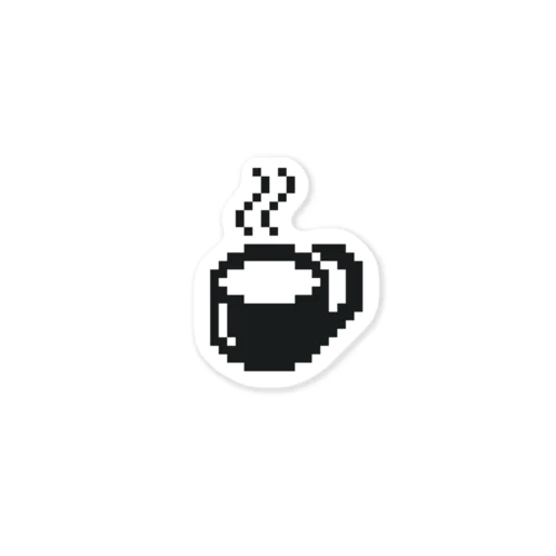 ドット絵カップ黒 Sticker