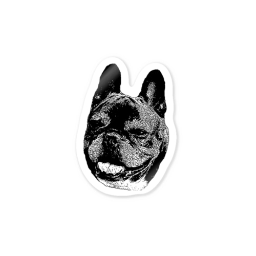 にっこり犬マメ(モノトーン) Sticker